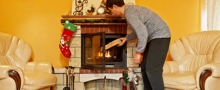 Rusted Metal Fireplace Restoration in Round Rock, Texas